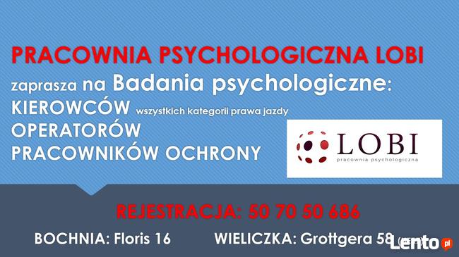 Badania psychologiczne kierowców Wieliczka 507050686