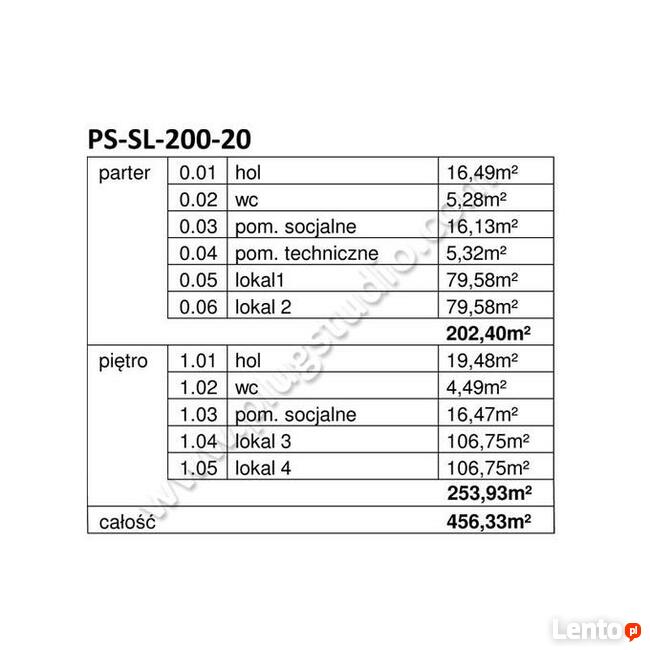 Projekt BUDYNKU BIUROWO-USŁUGOWEGO PS-SL-200-20