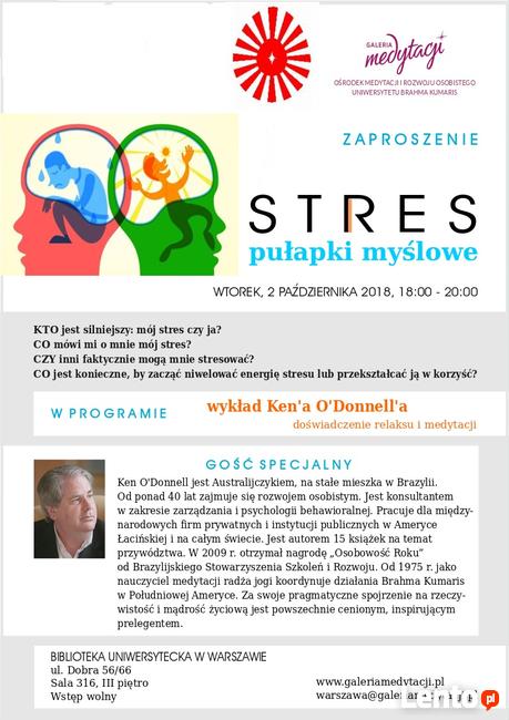STRES – pułapki myślowe. Film z spotkania w Warszawie.