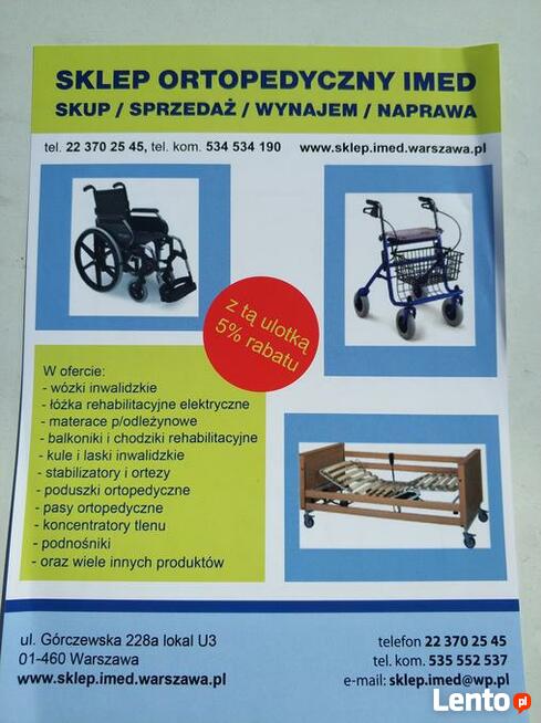 Wynajem Wózków Inwalidzkich Warszawa Bemowo