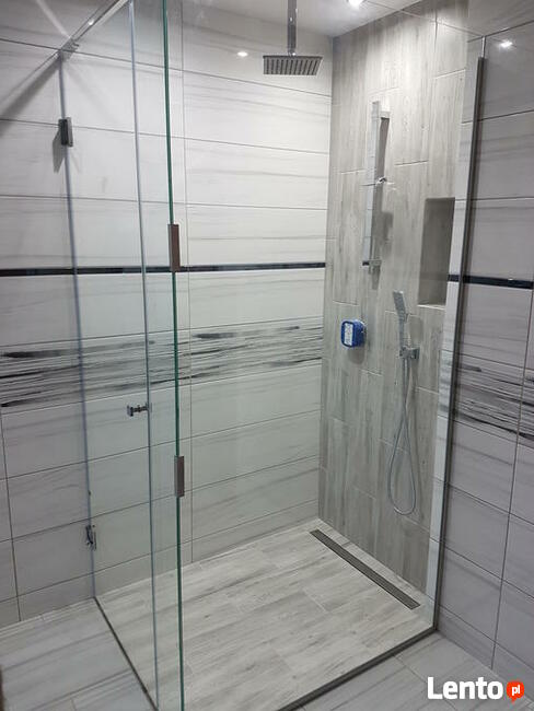 Szklane panele lustra kabiny prysznicowe balustrady +MONTAŻ
