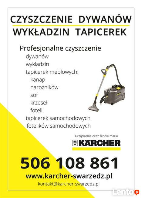Czyszczenie wykładzin dywanów kanap narożników. Karcher