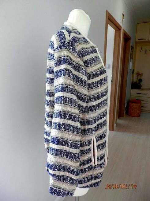 Kurtka HM Żakardowa Zdobiona Skórą Lekka S