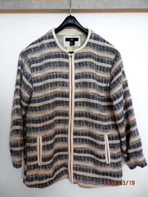 Kurtka HM Żakardowa Zdobiona Skórą Lekka S