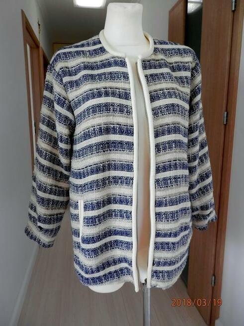 Kurtka HM Żakardowa Zdobiona Skórą Lekka S