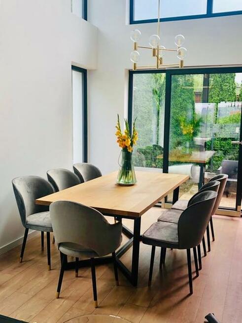 Stół dębowy rozkładany 3 m blat 8 cm Loft industrial Transpo