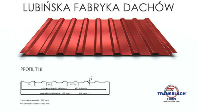 Trapez, blacha T-18 -Alucynk- Producent ! 20,90 pln/m2 !