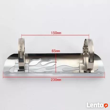 Osłona chromowana płomienie wału, rury wydechu, nowa