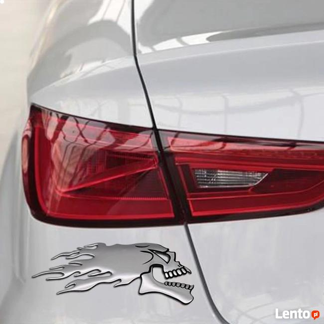 3D Chrome Duch naklejka chrom Auto Motocykl Samochód para 2