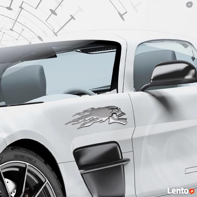 3D Chrome Duch naklejka chrom Auto Motocykl Samochód para 2