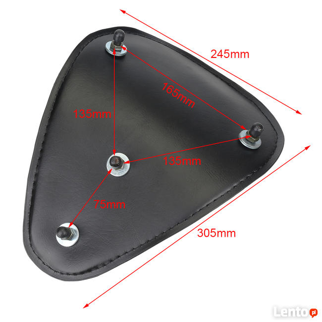 Siedzenie na sprężynach bobber chopper harley płomień czarne