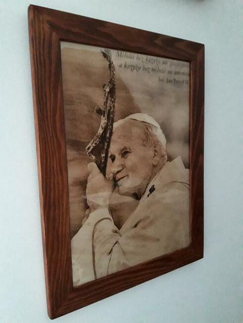 Wypalany obraz św. Jana Pawła II pirografia!!