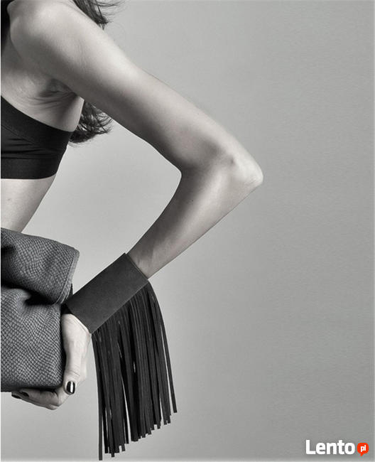 Naszyjnik skórzany skóra frędzle gotyk sexowny sex metal got