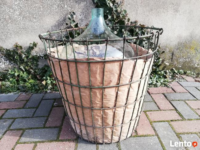 BUTLA SZKLANA NA WINO 40 L z koszem tzw. GĄSIOR