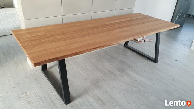 Stół dębowy 250 x 100 cm blat 4 cm Loft industrial