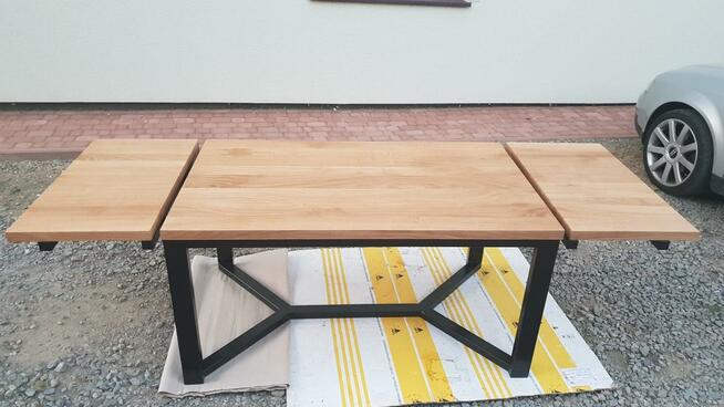 Stół dębowy 250 x 100 cm blat 4 cm Loft industrial