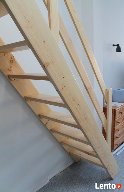 SCHODY drewniane REGULOWANE młynarskie ażurowe 265x60cm