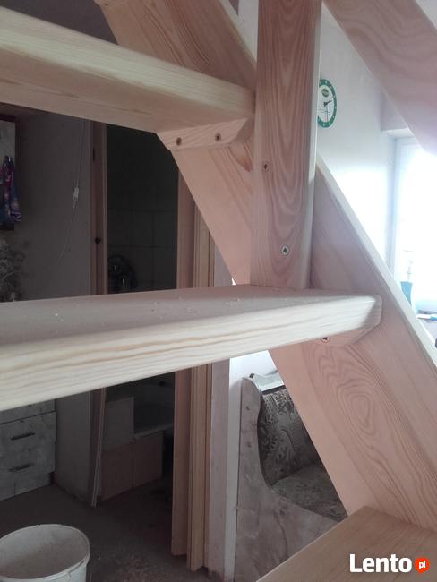 SCHODY jednobiegowe REGULOWANE 395x60cm BARIERKA BALUSTRADA