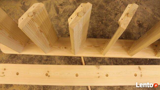 SCHODY wewnętrzne REGULOWANE drewniane 330x70cm z BARIERKĄ