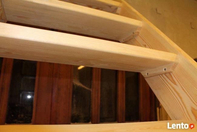 SCHODY Sosnowe REGULOWANE ażurowe jednobiegowe 390x70cm