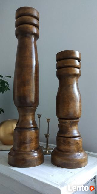 Świecznik drewniany toczony ręcznie