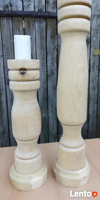 Świecznik drewniany toczony ręcznie