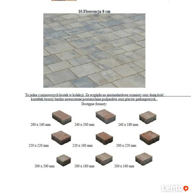 Kostka brukowa Florencja KOST BET kruszywa gazony