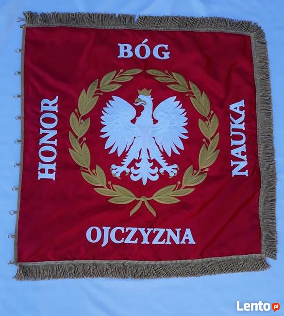 SZTANDAR haftowany, proporczyki, przeszycia