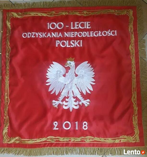 SZTANDAR haftowany, proporczyki, przeszycia