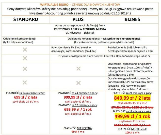 Wirtualne biuro - od 19 zł / mc - Wirtualny adres w POZNAŃ