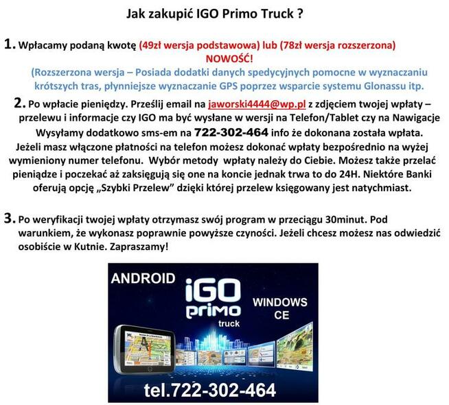Wgrywanie Map IGO PRIMO do Nawigacja i Tablet MAPY 2023!