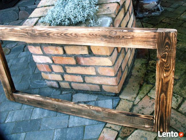 Stare okno z przedwojennej belki retro aranżacja 124x61