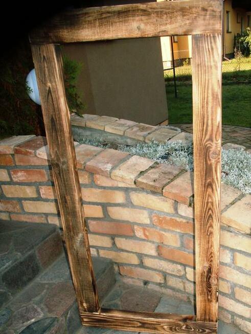 Stare okno z przedwojennej belki retro aranżacja 124x61