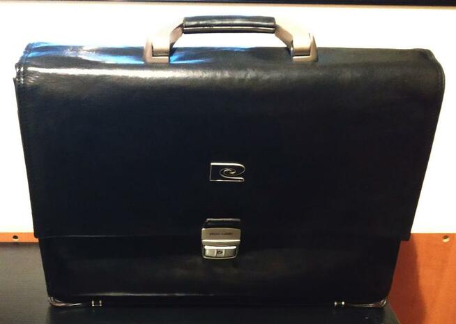 Nowa czarna skórzana Teczka Neseser Pierre Cardin