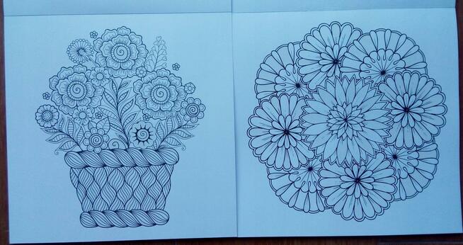 Kreatywna Kolorowanka antystresowa z brokatem motywy kwiatów