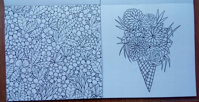 Kreatywna Kolorowanka antystresowa z brokatem motywy kwiatów