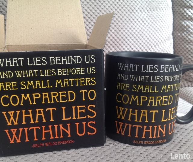 Emerson quotablemugs czarny kubek unikat 420ml