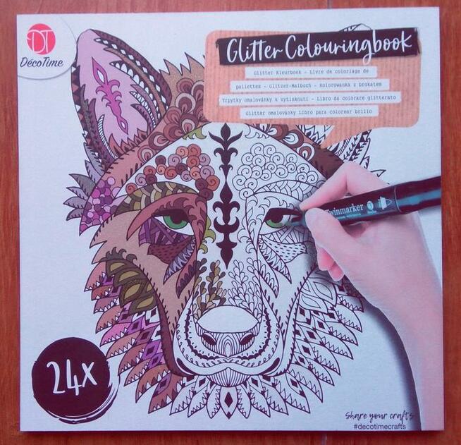 Zwierzęta Antystresowa kolorowanka kreatywna z brokatem