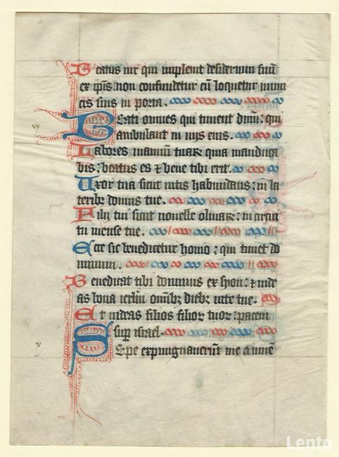 Manuskrypt - psałterz. Illuminated medieval manuscript XV w.