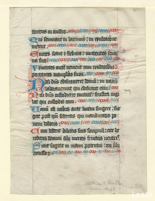 Manuskrypt - psałterz. Illuminated medieval manuscript XV w.