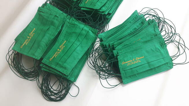 Maseczki z haftem HAFT logo Twój napis personalizowane baweł