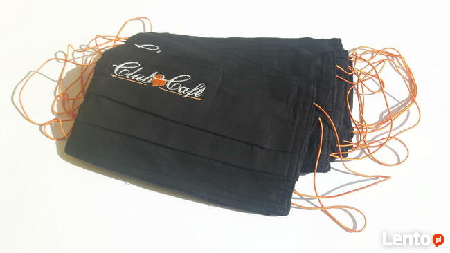 Maseczki z haftem HAFT logo Twój napis personalizowane baweł