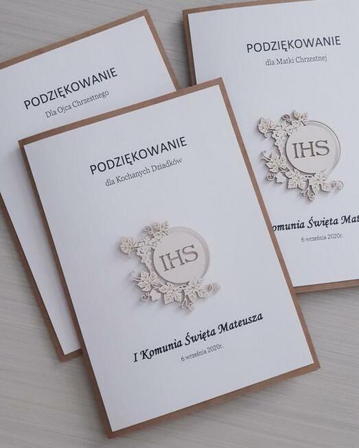 Podziękowania upomi dla chrzestnych dziadków komunia chrzest