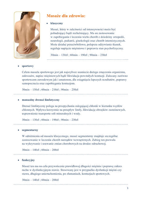 Masaż z dojazdem Warszawa i okolice / Masaż w domu Warszawa