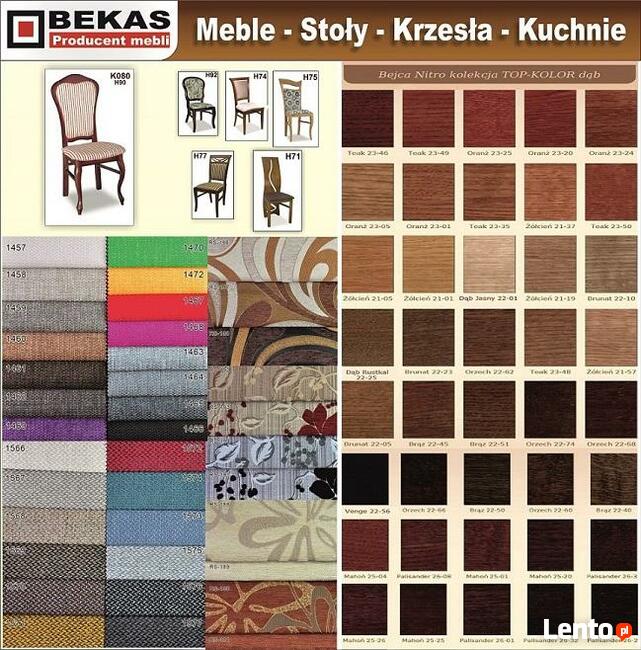 Śliczny komplet Duży Stół S212 + Krzesła Orzech Bekas Meble