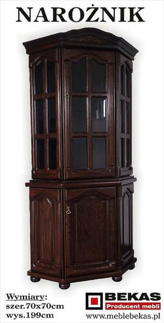 Witryna Narożna Stylowa Bekas Producent Mebli Stylowych