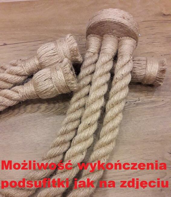 Lampa wisząca z liny żyrandol PAJĄK 5 ramion E27 handmade