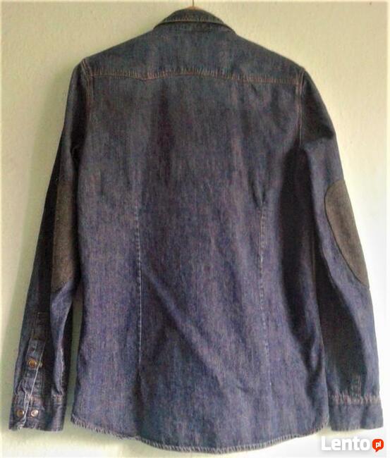 Jeansowa, damska koszula z napami