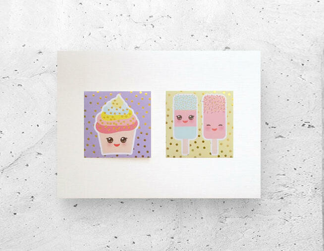 pastelowy obrazek z ciastkami