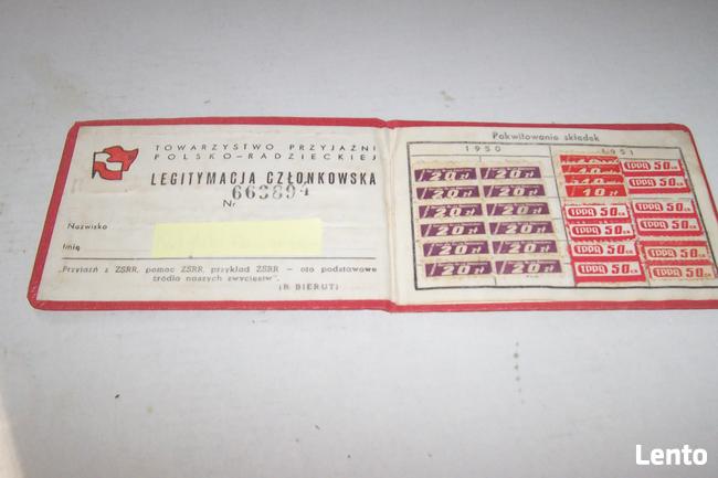 Legitymacja członkowska Towzrzystwo Przyjaźni Polsko-Radzie